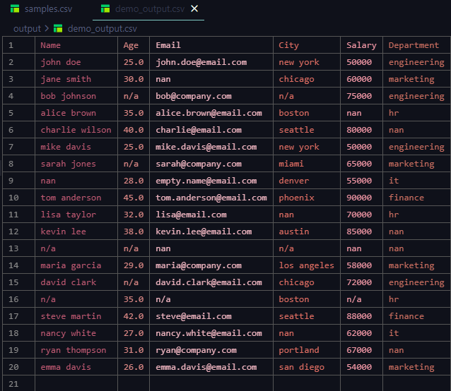 CSV Data Cleaner